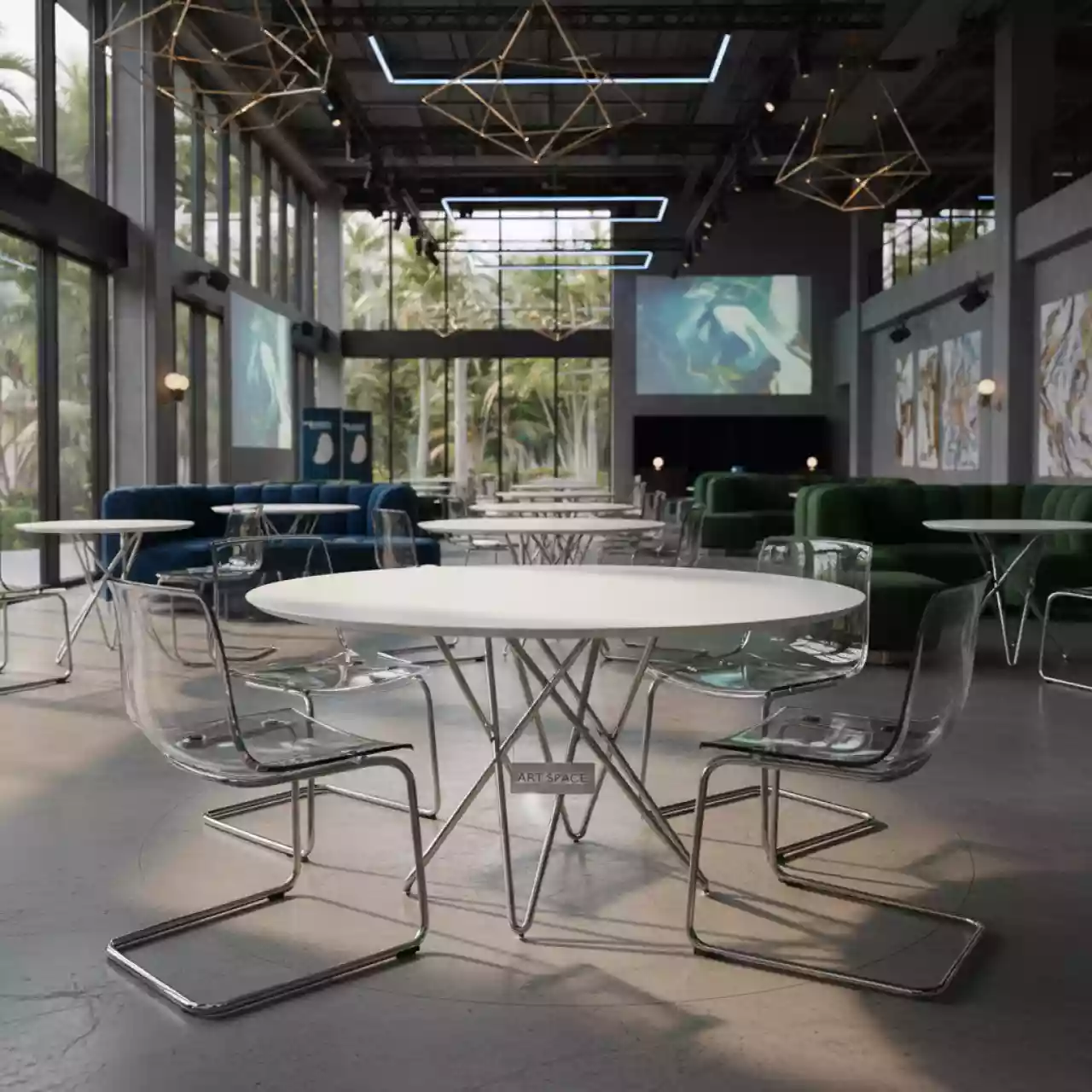 Аренда Стол Eames D 90 белый в Radisson Collection Paradise — ART SPACE