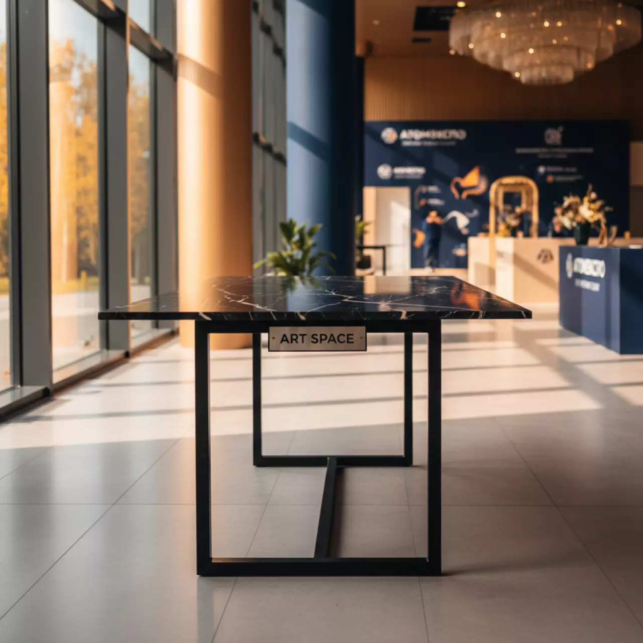 Аренда Стол Фауст СТП черный мрамор в Novotel Resort — ART SPACE