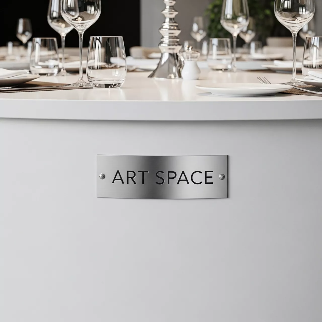 Аренда Стол фуршетный белый круглый диаметр 180 см в ресторане «Sanremo» — ART SPACE