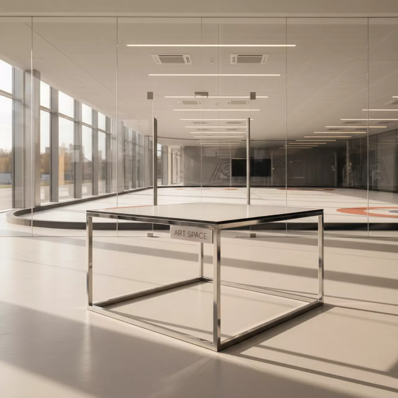 Аренда Стол Гатье серебро в Керлинговом центре «Ледяной куб» — ART SPACE