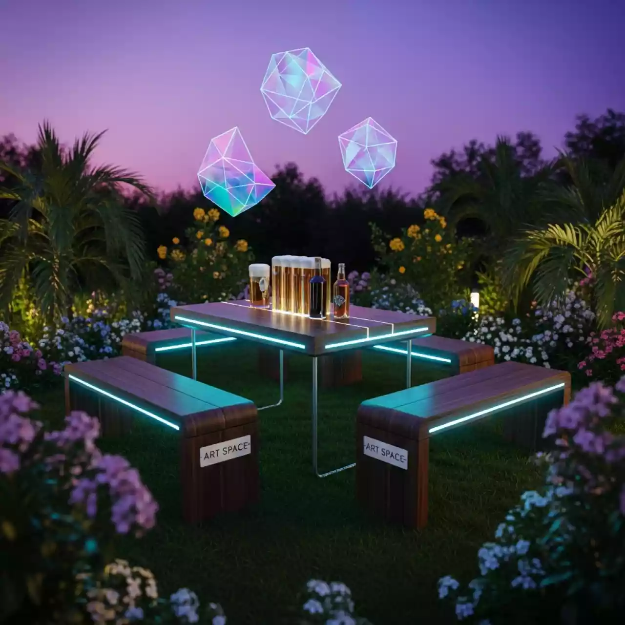 Аренда Стол и лавки пивной набор 200х60 см 005 в санатории «Русь» — ART SPACE