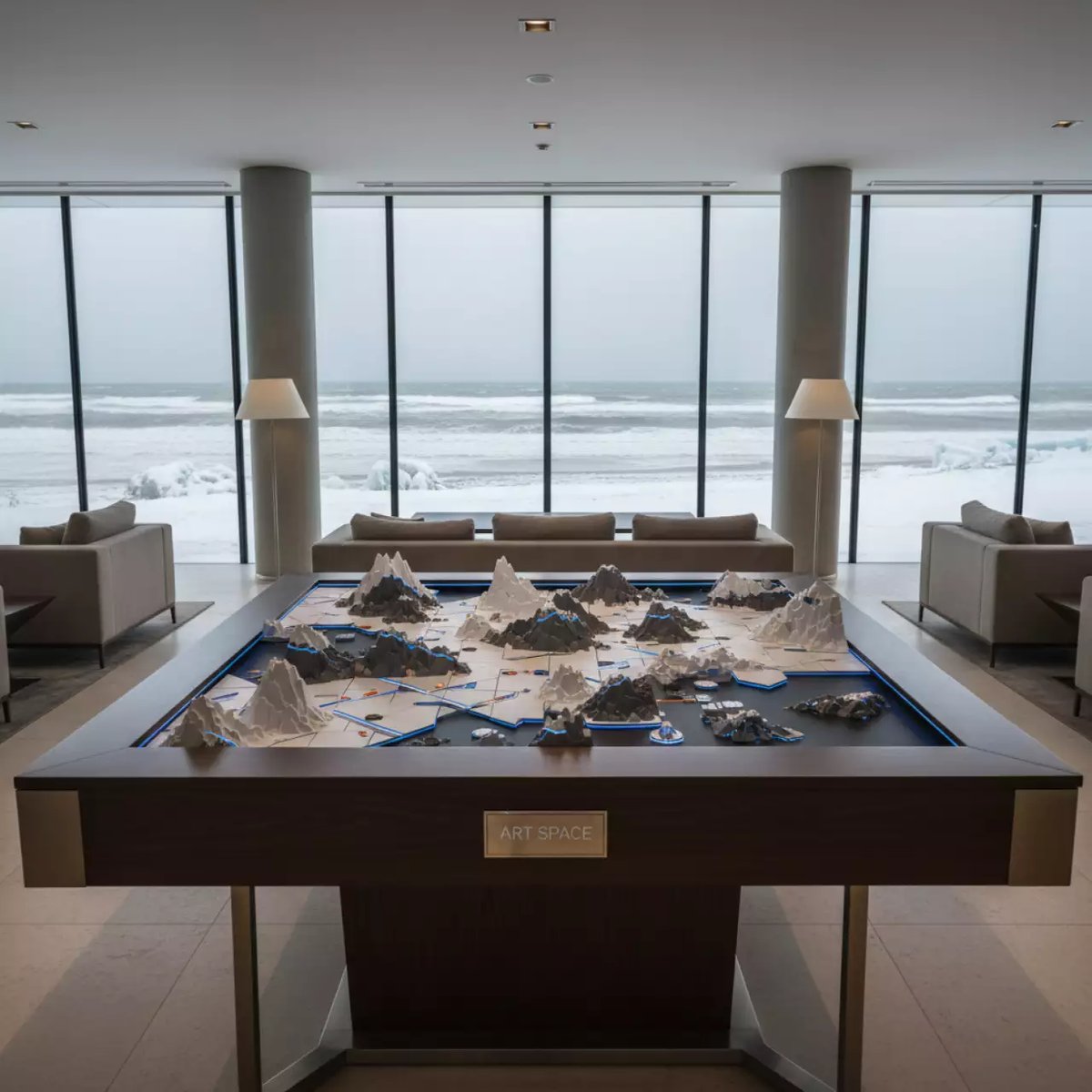 Аренда Стол игровой Ландшафт набор для игры в пляжном клубе Del Mar — ART SPACE