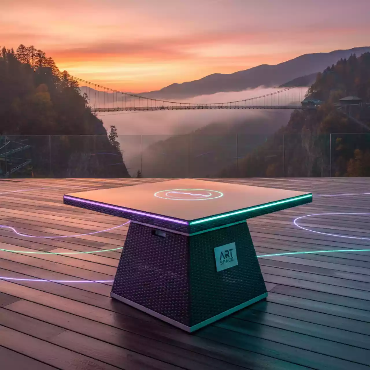 Аренда Стол из искусственного ротанга YH T4766G 1 в Skypark Sochi — ART SPACE