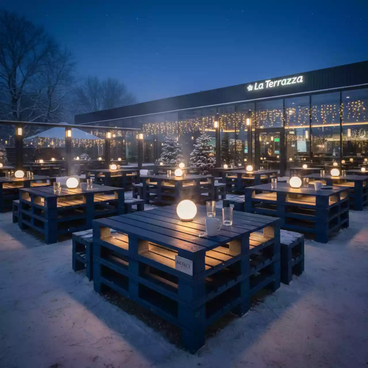 Аренда Стол из паллет деревянный в ресторане «La Terrazza» — ART SPACE