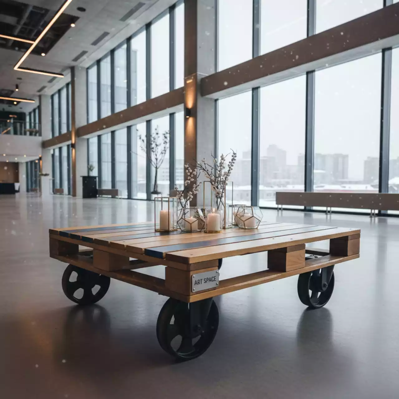 Аренда Стол из паллет на колесах в Маринс Парк Отеле — ART SPACE