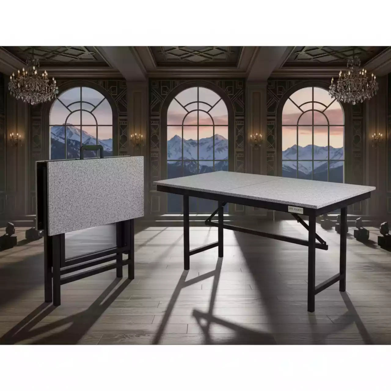 Аренда Стол Кейт 180 складной чемодан гранит пластиковый в Rixos Krasnaya Polyana — ART SPACE