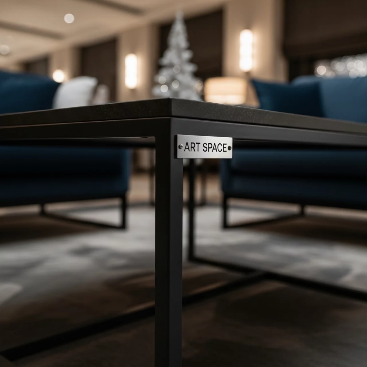 Аренда Стол кофейный Flen антрацит алюминий спеченный камень в Boutique Hotel PORTUM 1905 — ART SPACE