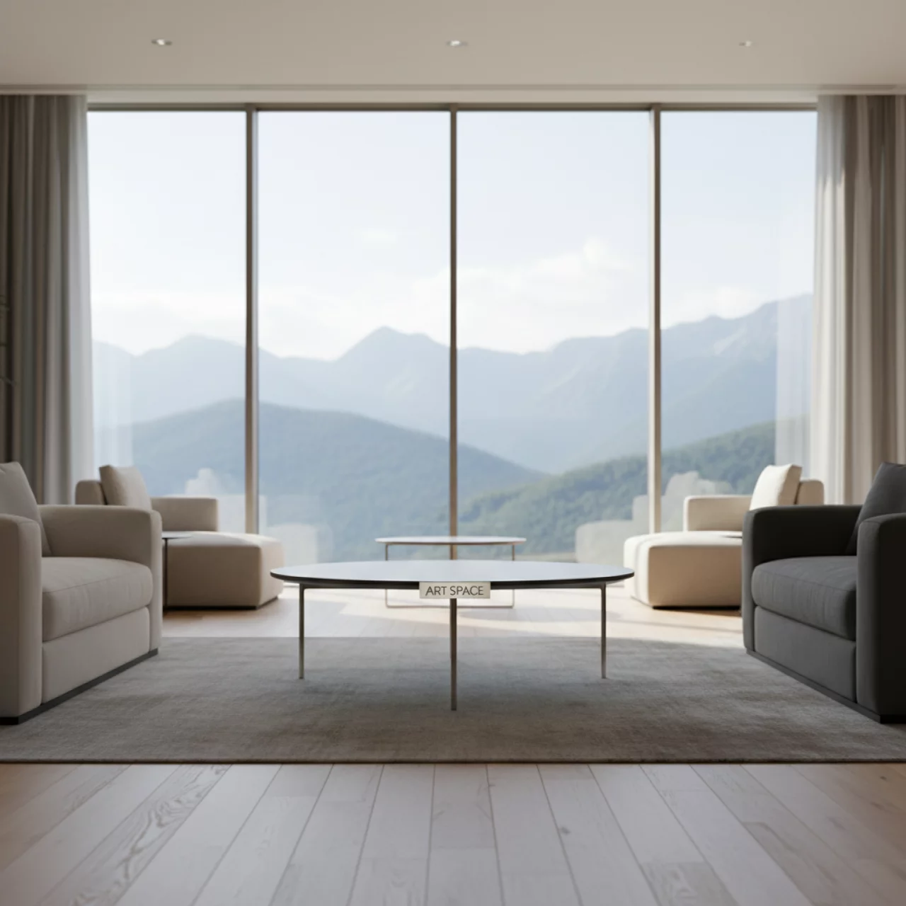 Аренда Стол кофейный круглый 60 DECO серый в Гранд Отель Поляна — ART SPACE