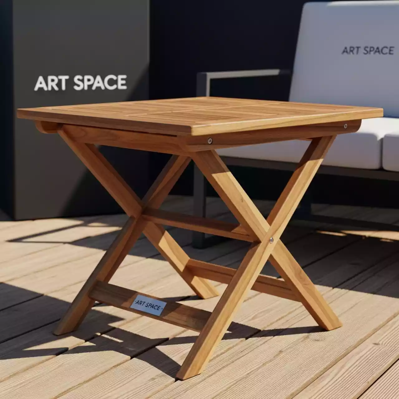 Аренда Стол кофейный складной Oxford из акации на пляже «Ривьера» — ART SPACE