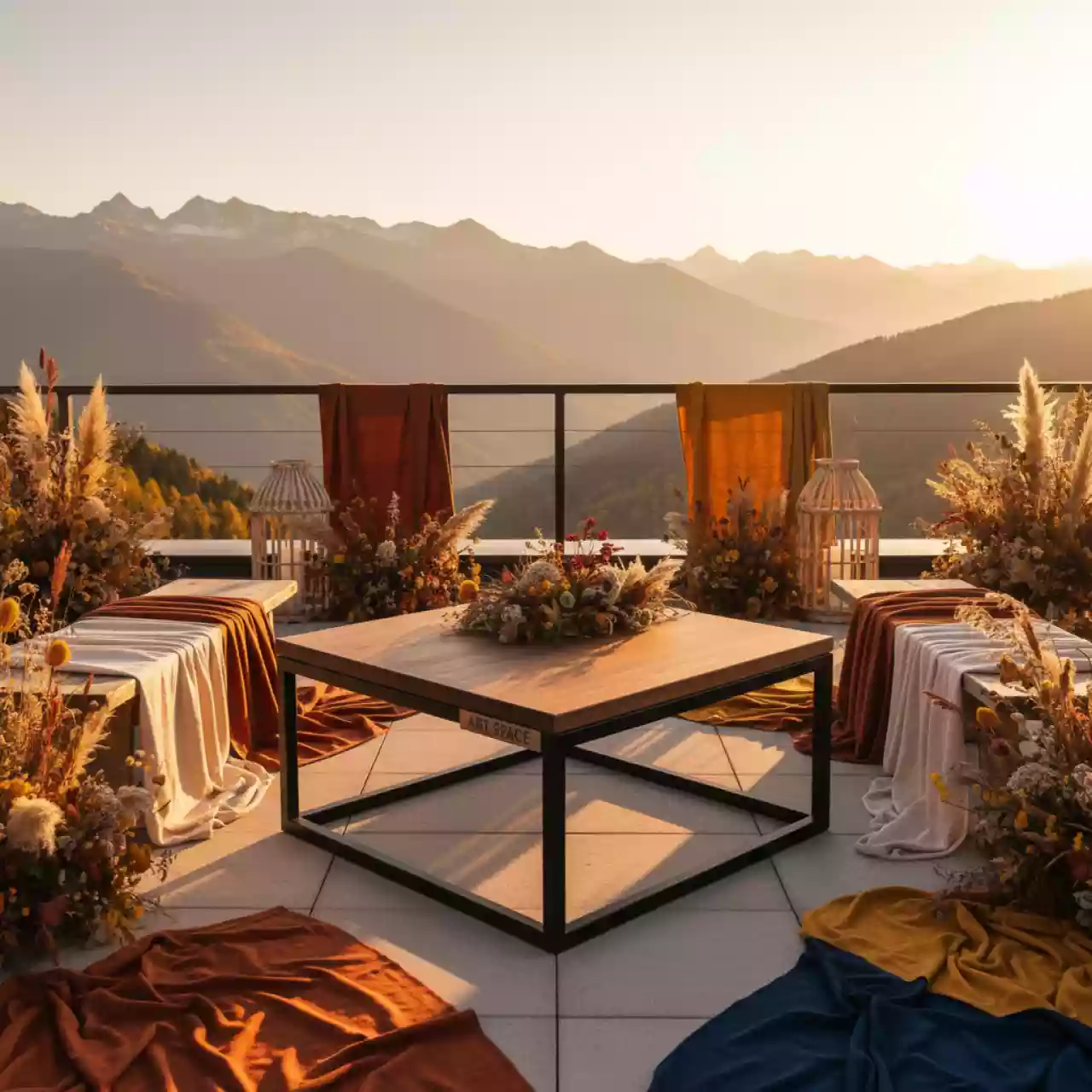 Аренда Стол кофейный Вояж 50х50 на площадке Rosa Peak (2320м) — ART SPACE