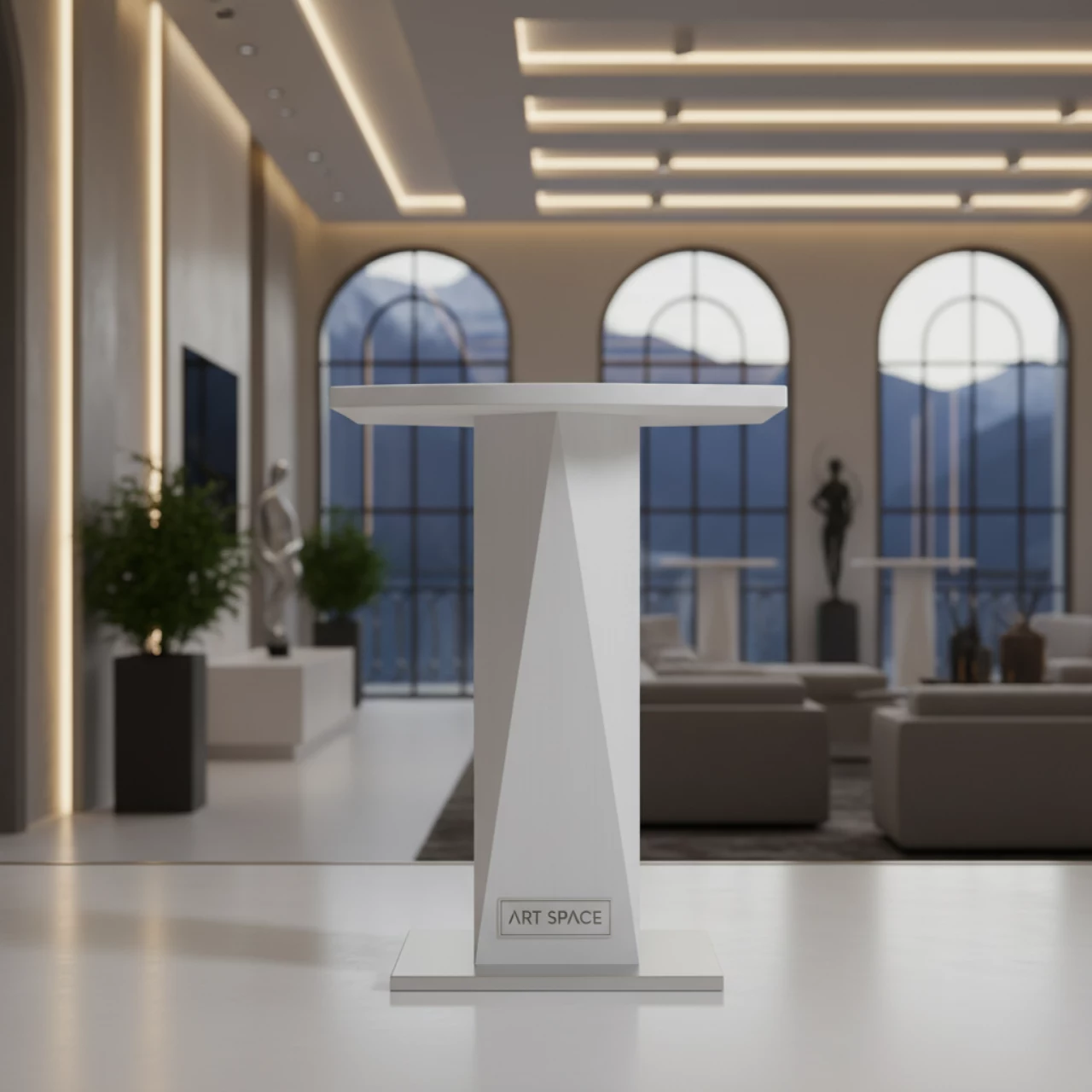 Аренда Стол коктейльный белый 80х110 см в Гранд Отель Поляна — ART SPACE