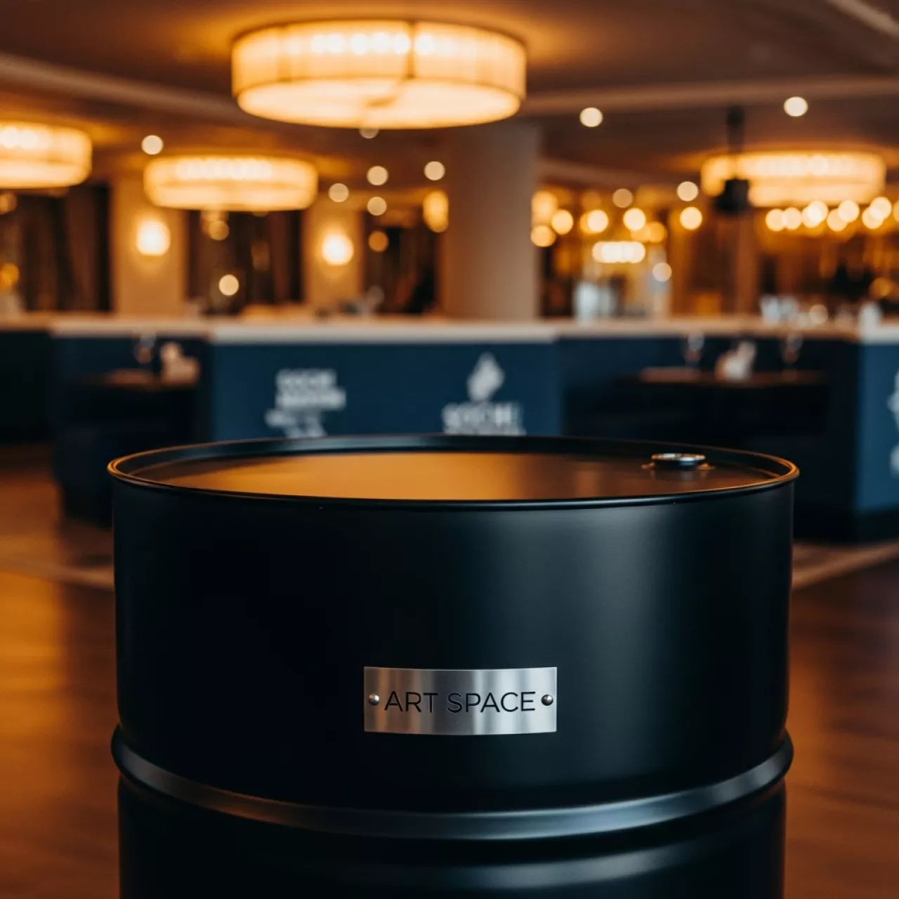 Аренда Стол коктейльный Бочка черный в ресторане «Магадан» — ART SPACE