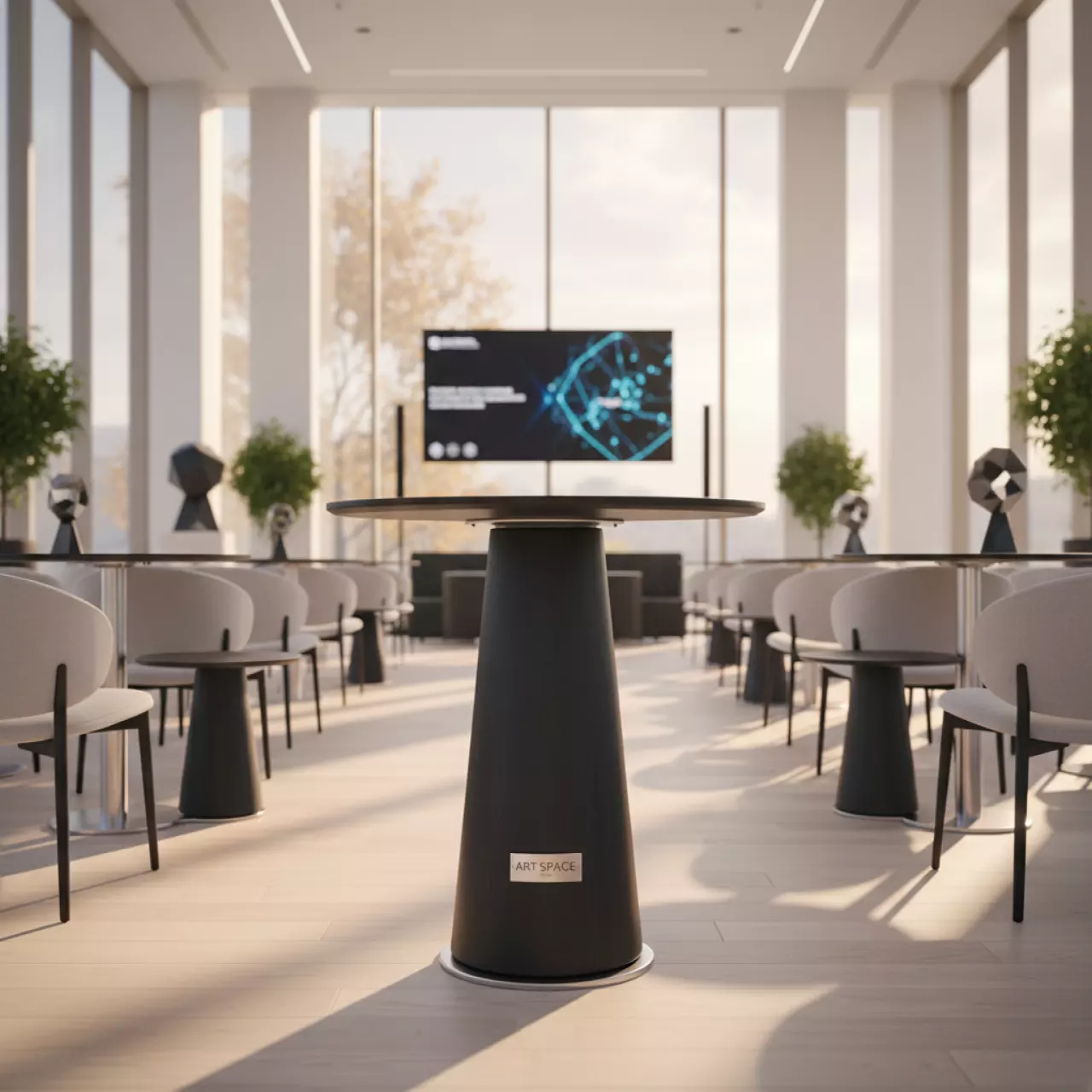 Аренда Стол коктейльный черный Trio высота 75 см в санатории «Сочи» — ART SPACE