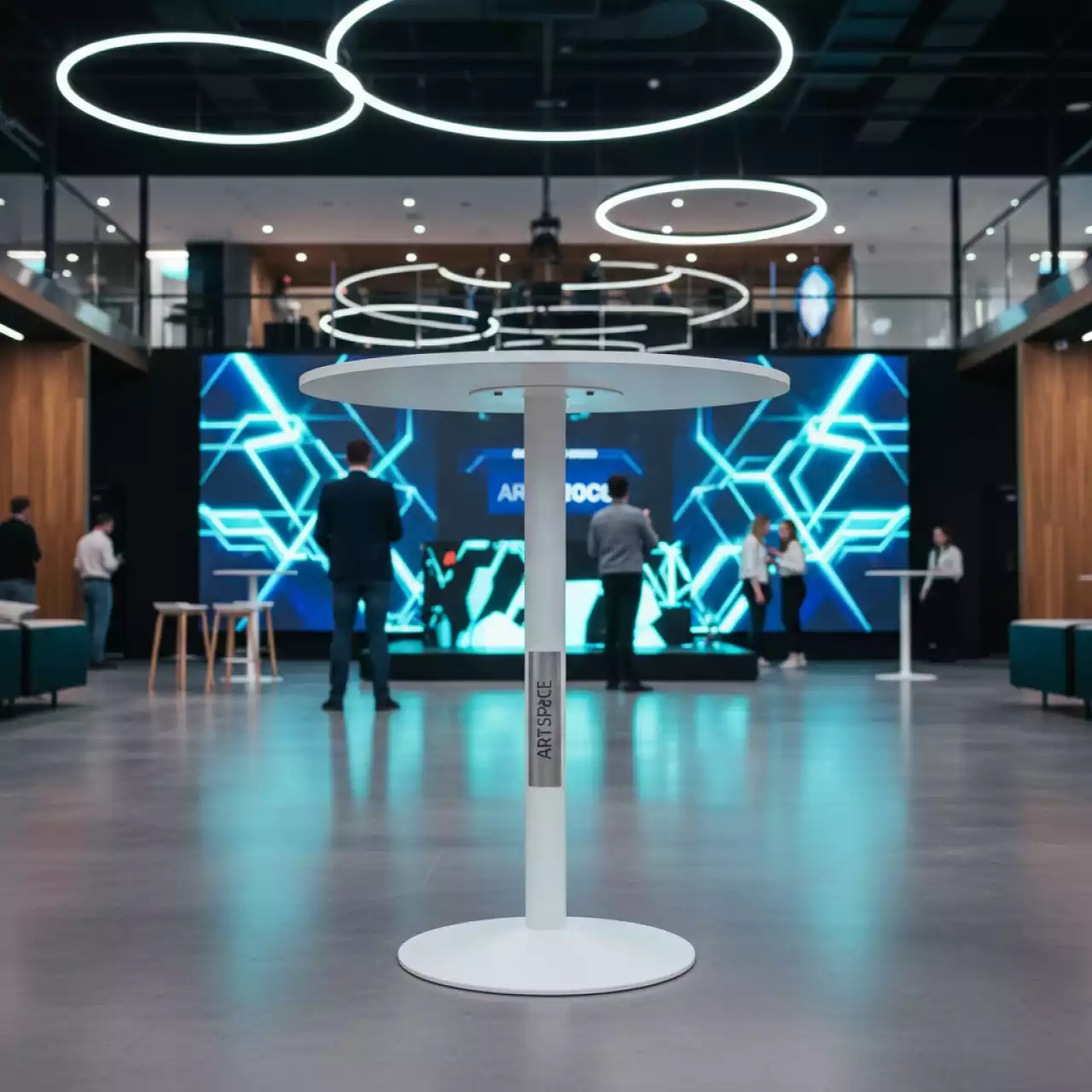 Аренда Стол коктейльный Circular белый 70 см в Поляна 1389 Отель и Спа — ART SPACE