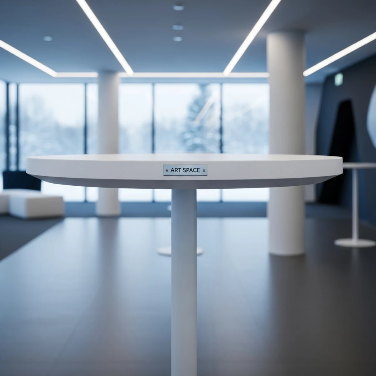 Аренда Стол коктейльный circular белый в санатории «Сочи» — ART SPACE