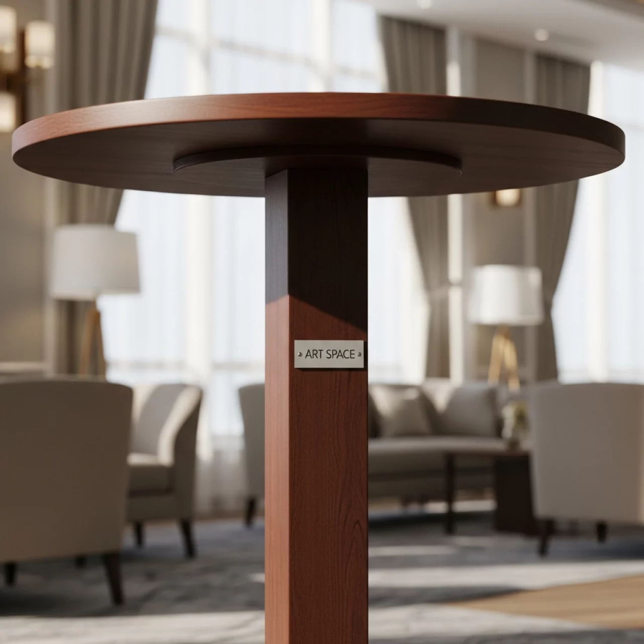 Аренда Стол коктейльный коричневый D70 см в Grand Karat Sochi — ART SPACE