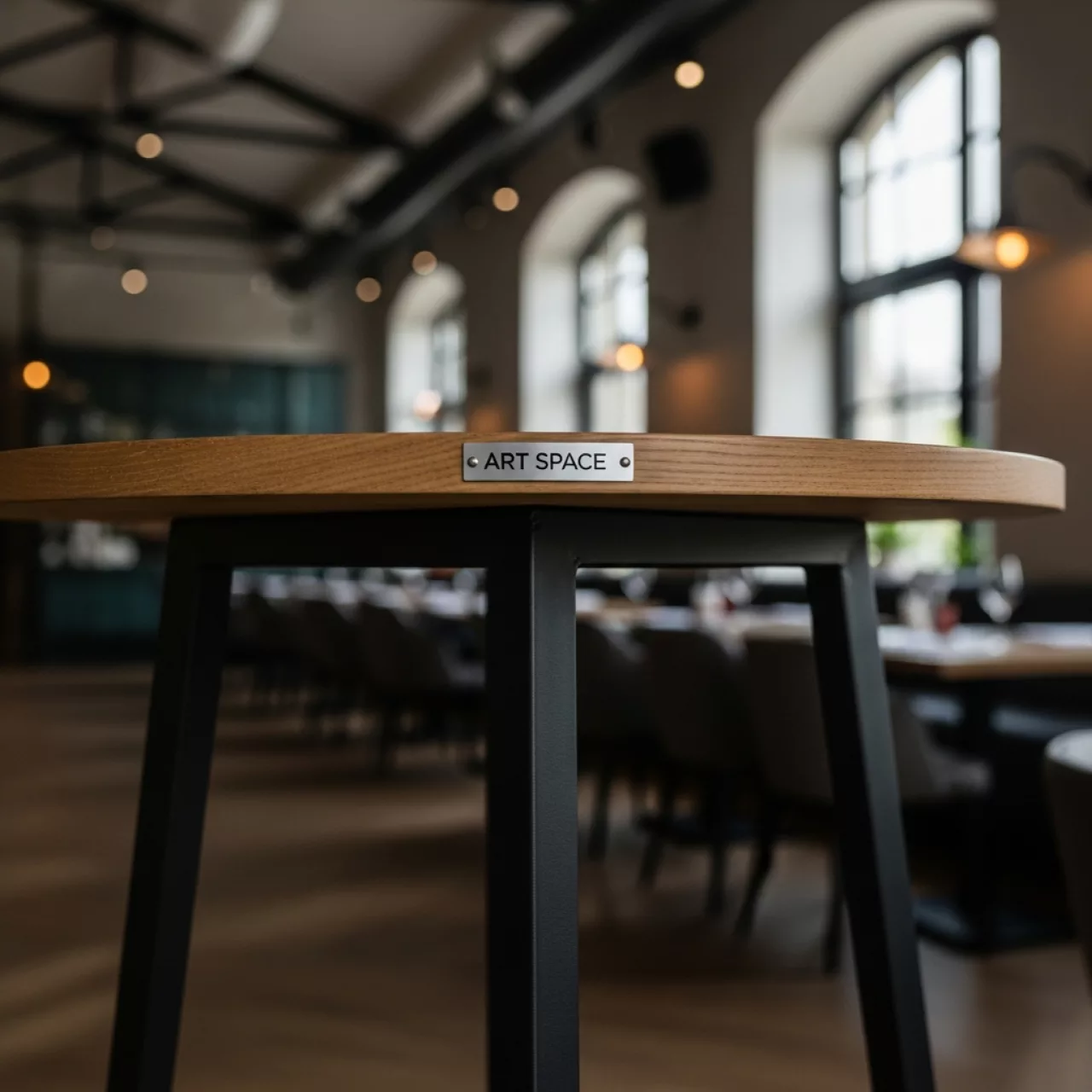 Аренда Стол коктейльный круглый № 2 ЛДСП металл высота 110 см диаметр 80 см в ресторане «Высота 5642» — ART SPACE