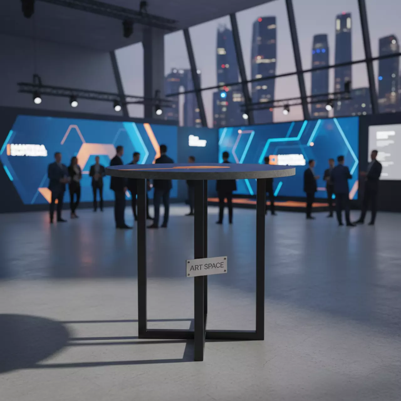 Аренда Стол коктейльный ЛДСП диаметр 70 см в Mantera Supreme — ART SPACE