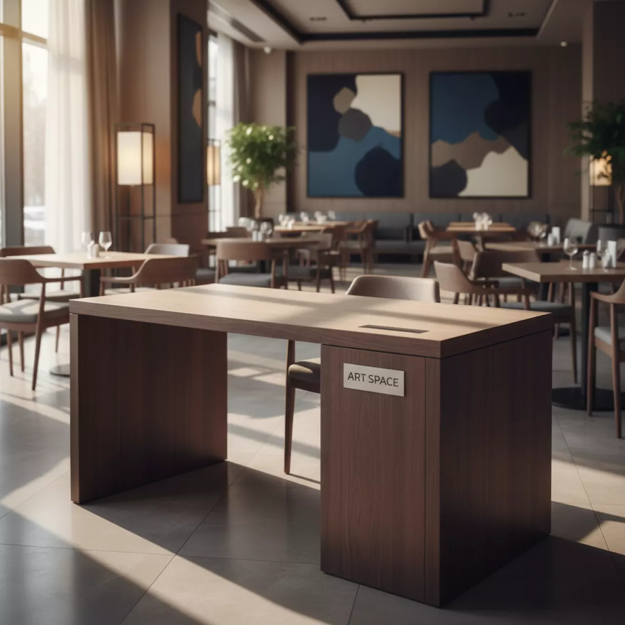 Аренда Стол компьютерный Ньюарк венге столешница дуб молочный в ресторане «Brunello» — ART SPACE