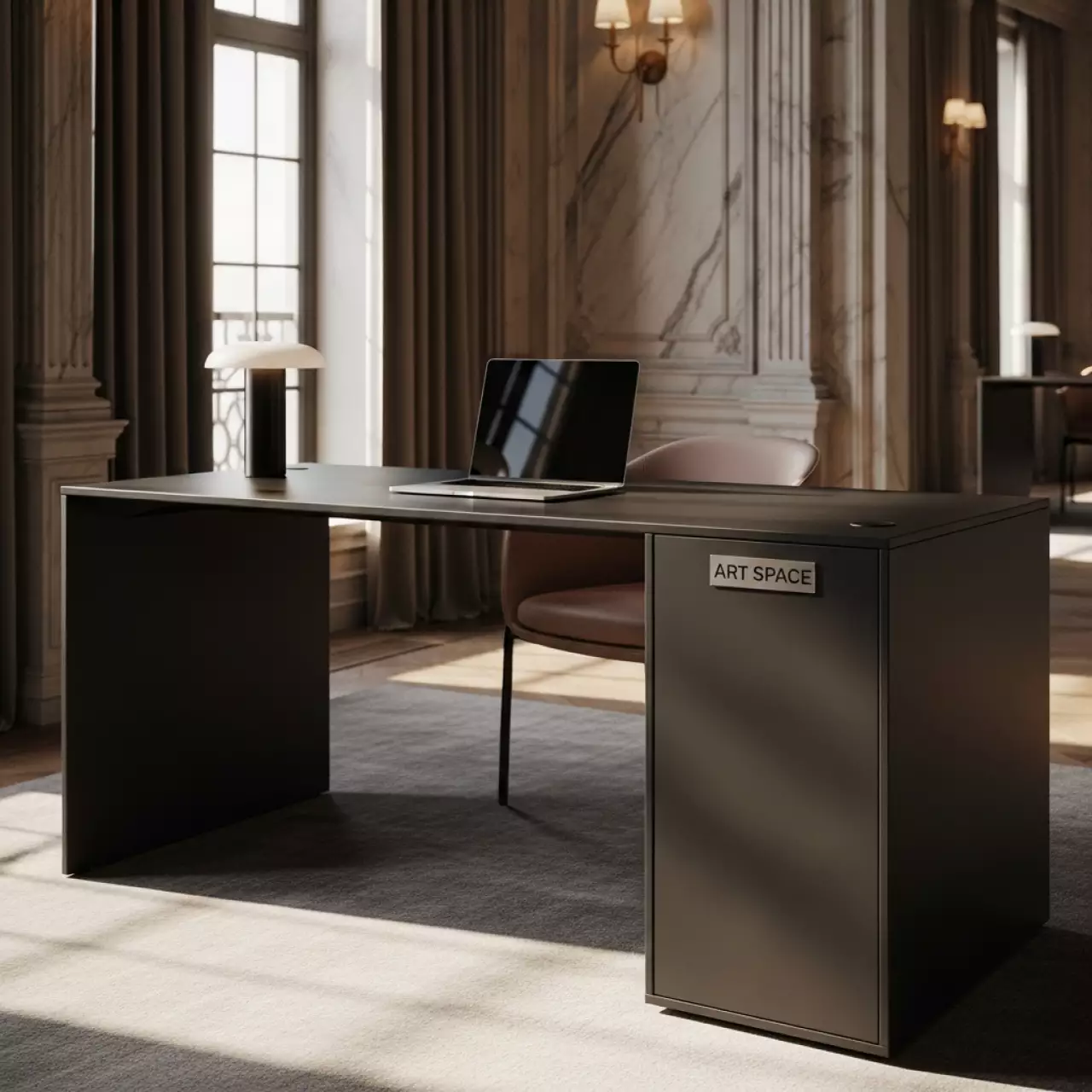 Аренда Стол компьютерный SKILL 1 160х60х885 антрацит в Grand Karat Sochi — ART SPACE