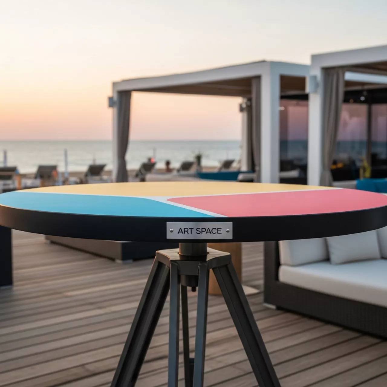 Аренда Стол круглый 90 см на пляже «Ривьера» — ART SPACE