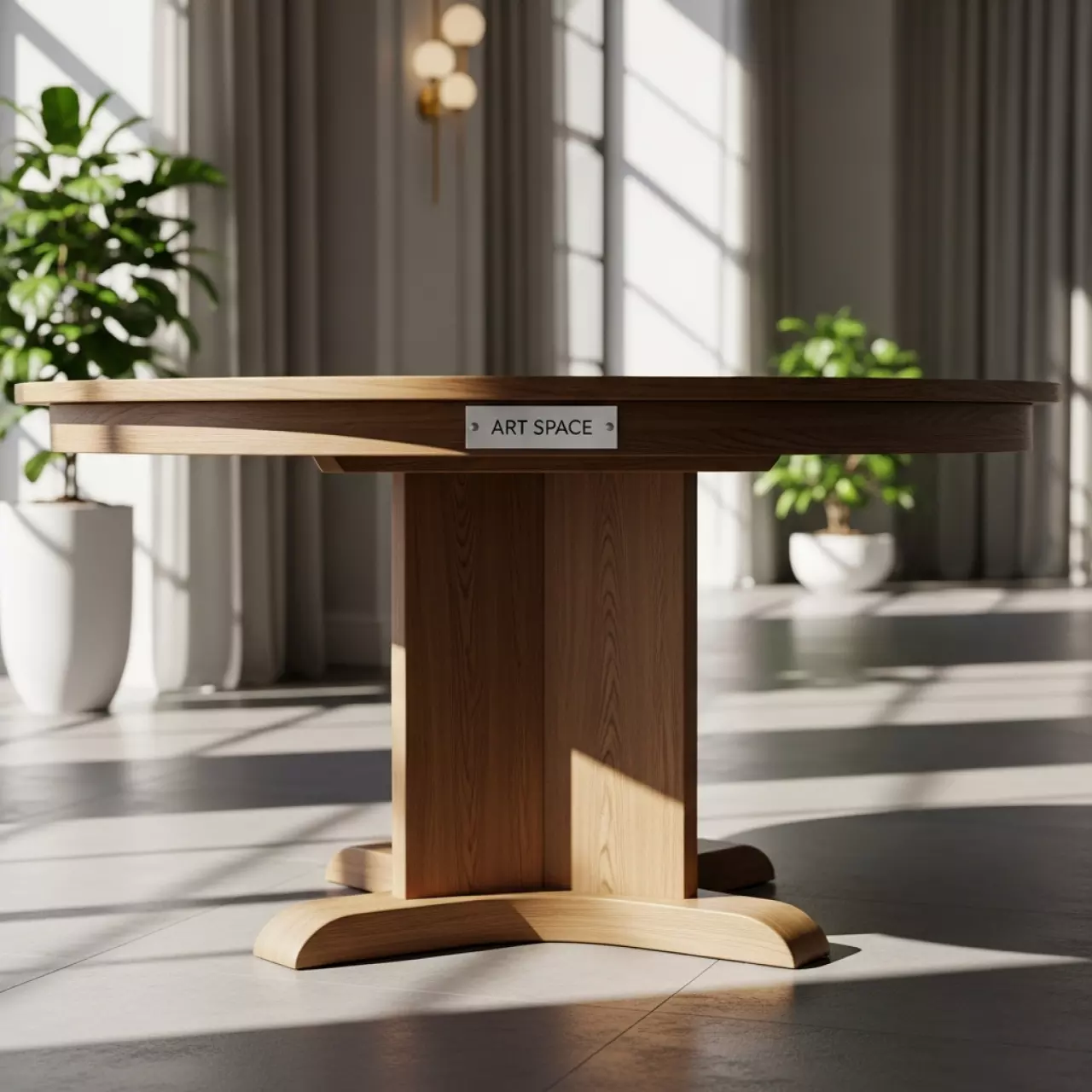 Аренда Стол круглый Backstage светло коричневый 120 см в Omega Sirius — ART SPACE