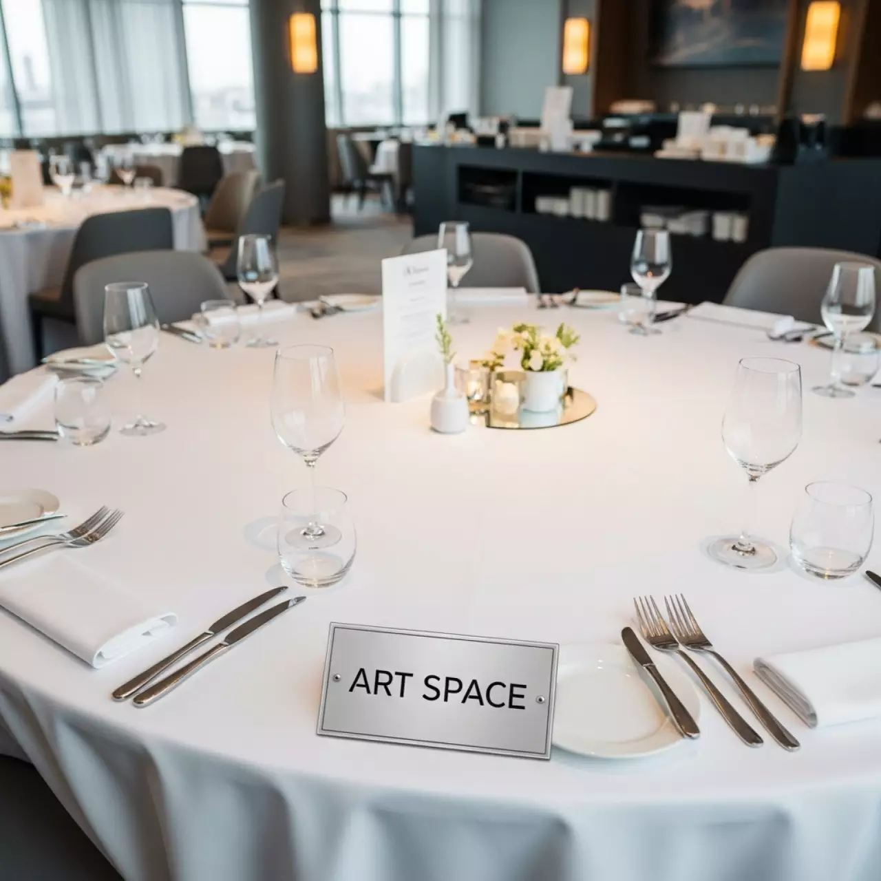 Аренда Стол круглый белый Дауса в ресторане «Voda» — ART SPACE