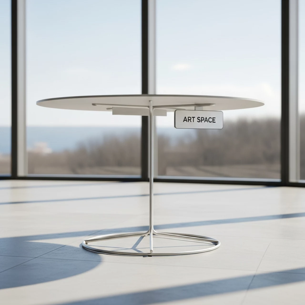 Аренда Стол круглый белый металлический D 50 см H 60 см в отеле Hyatt Regency Sochi — ART SPACE