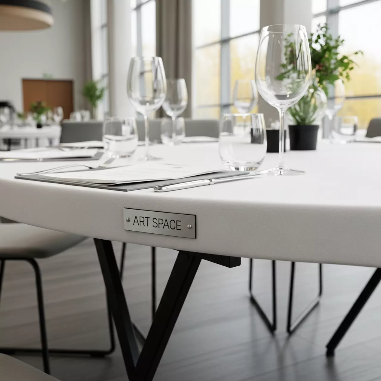 Аренда Стол круглый Блайт складной 180 см с мулетоном в санатории «Заполярье» — ART SPACE