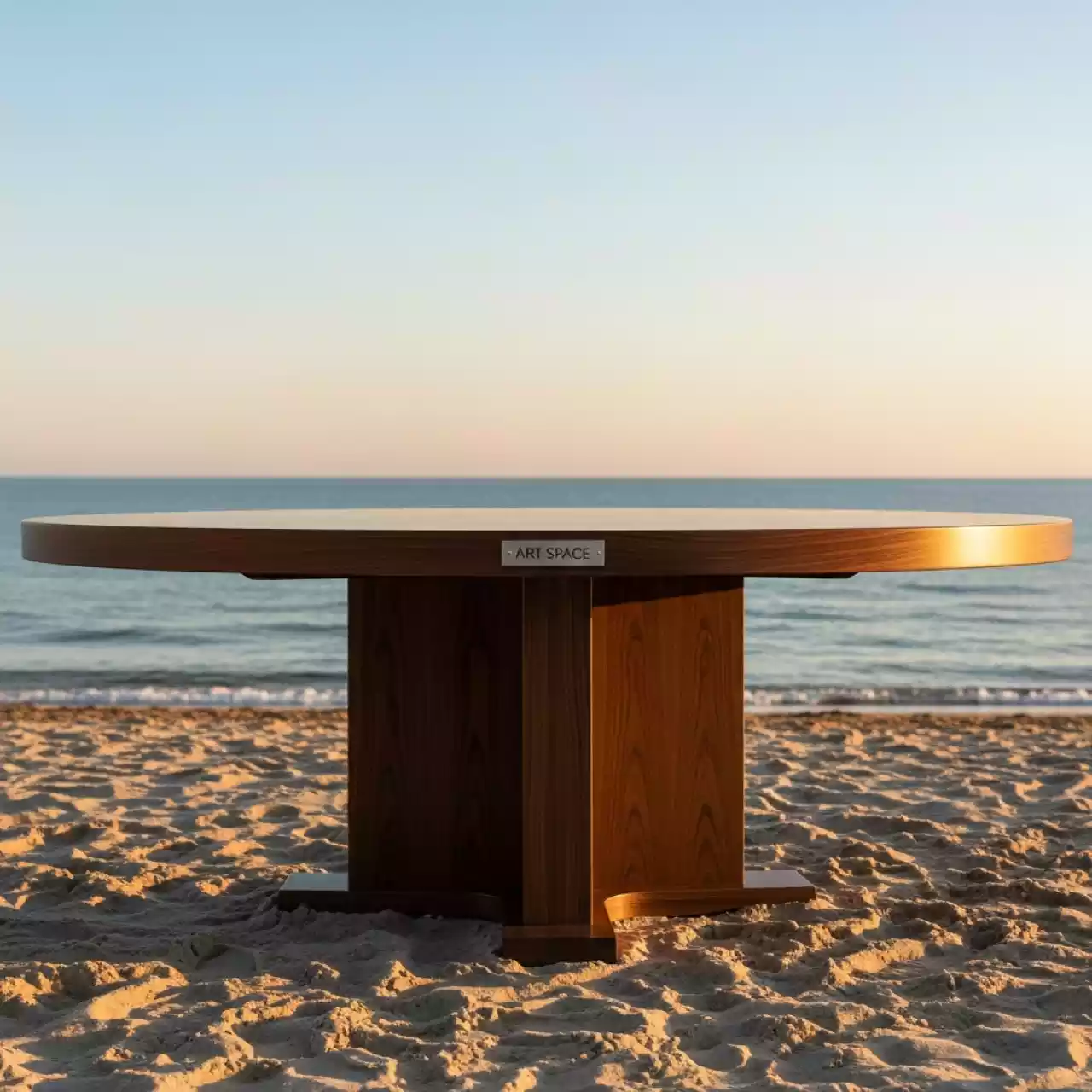 Аренда Стол круглый D 180 см коричневый на пляже «Ривьера» — ART SPACE