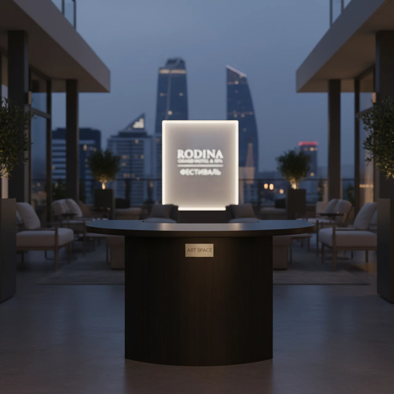 Аренда Стол круглый Милан диаметр 70 см полукруглый С профиль эбен в Rodina Grand Hotel & SPA — ART SPACE