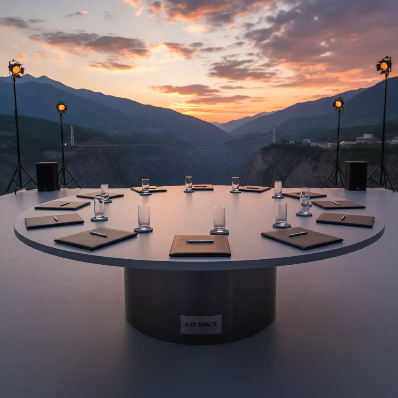 Аренда Стол круглый Нойда серый в Skypark Sochi — ART SPACE