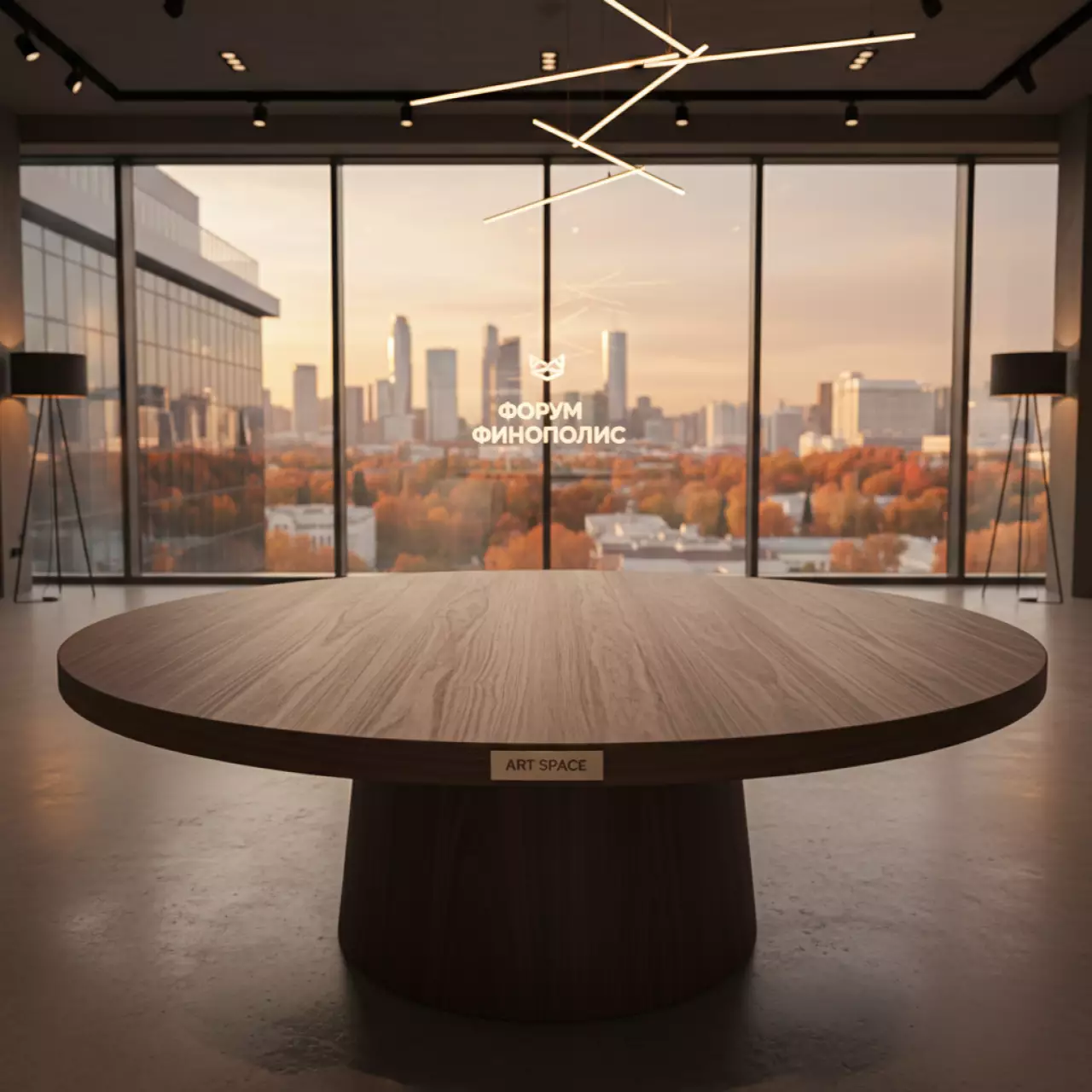 Аренда Стол круглый орех диаметр 180 см высота 75 см в комплексе Sea Galaxy — ART SPACE