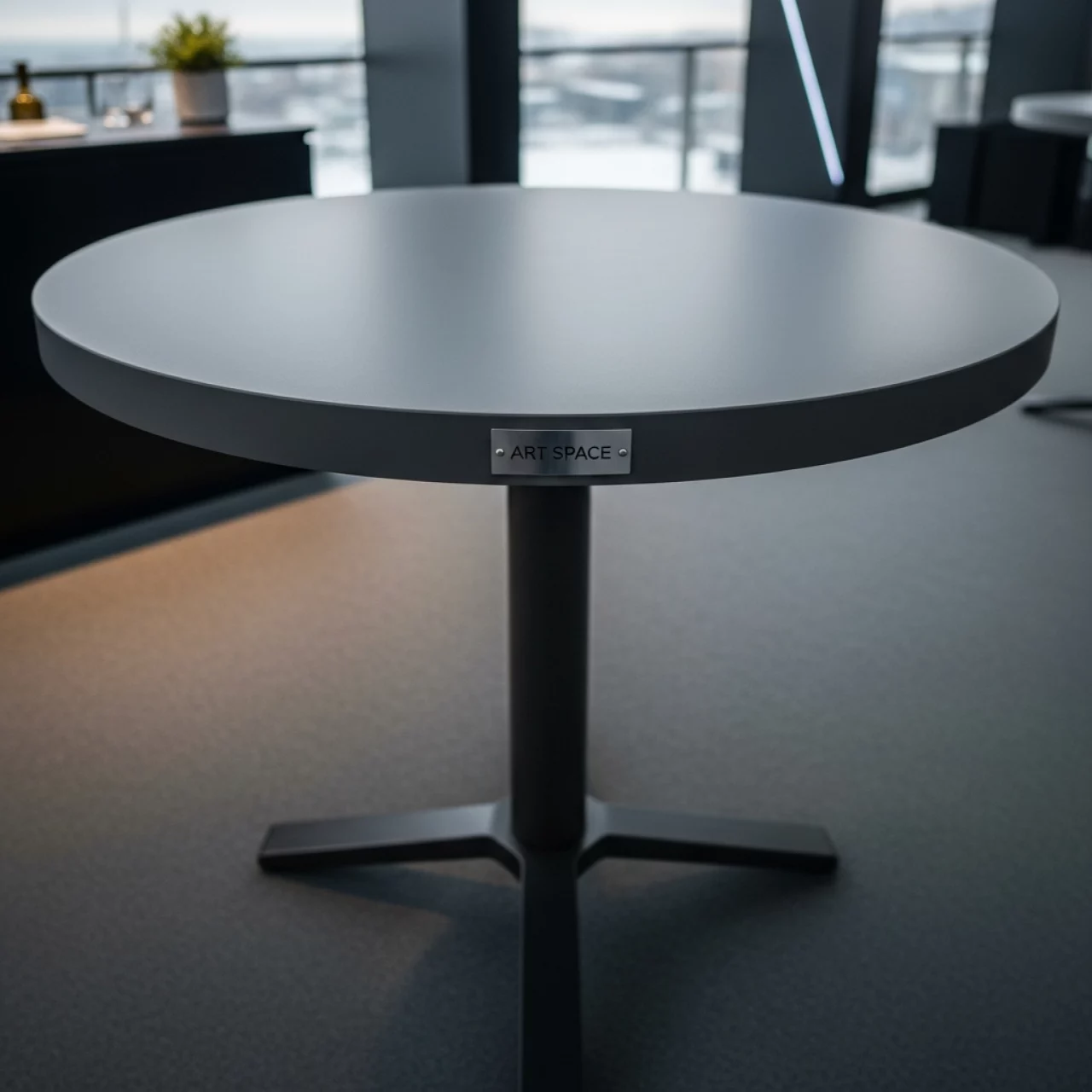 Аренда Стол круглый Sevilla серый на парусной регате (Сочи) — ART SPACE