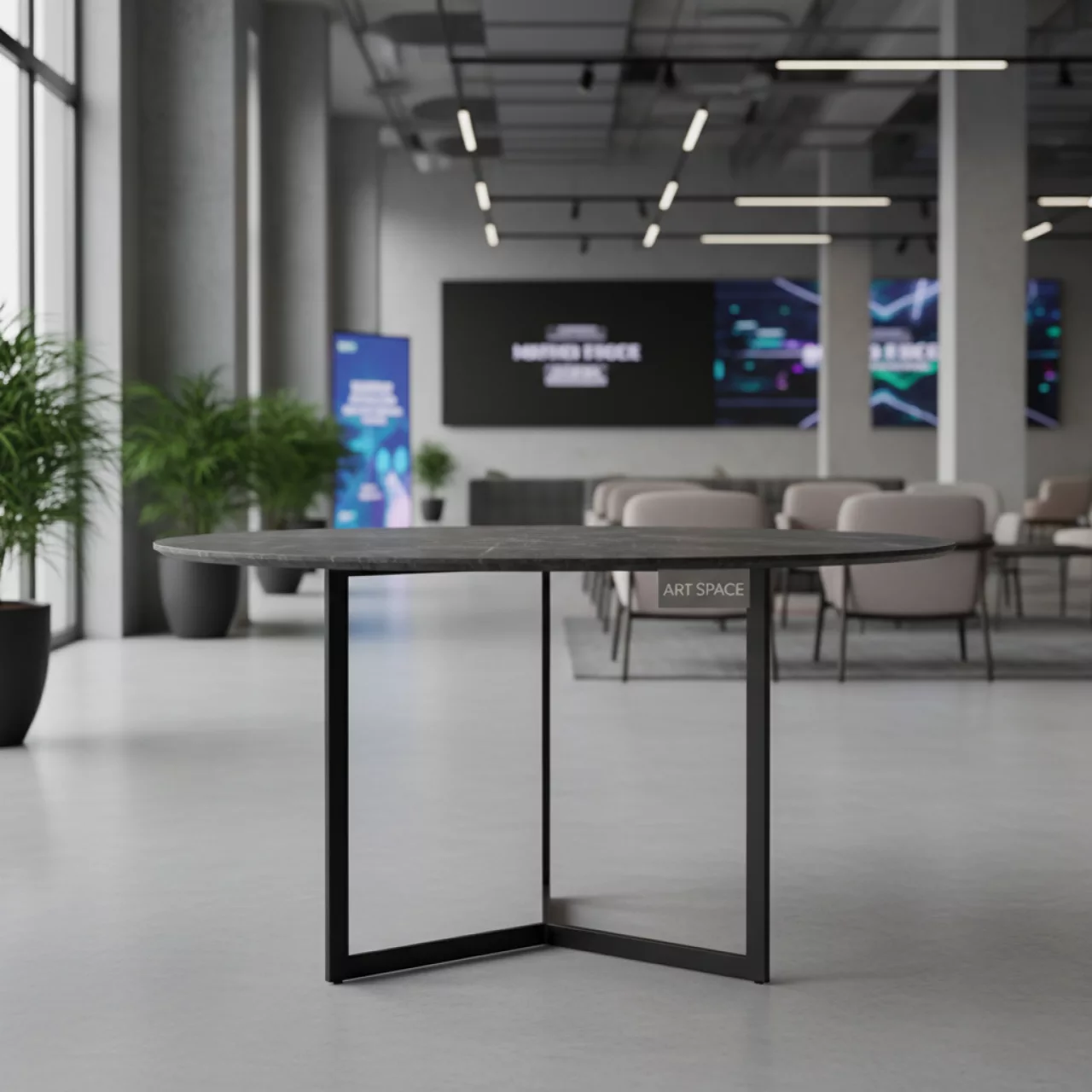 Аренда Стол круглый Стивенсон D 120 см столешница HPL метрополитан в отеле «Звездный» — ART SPACE