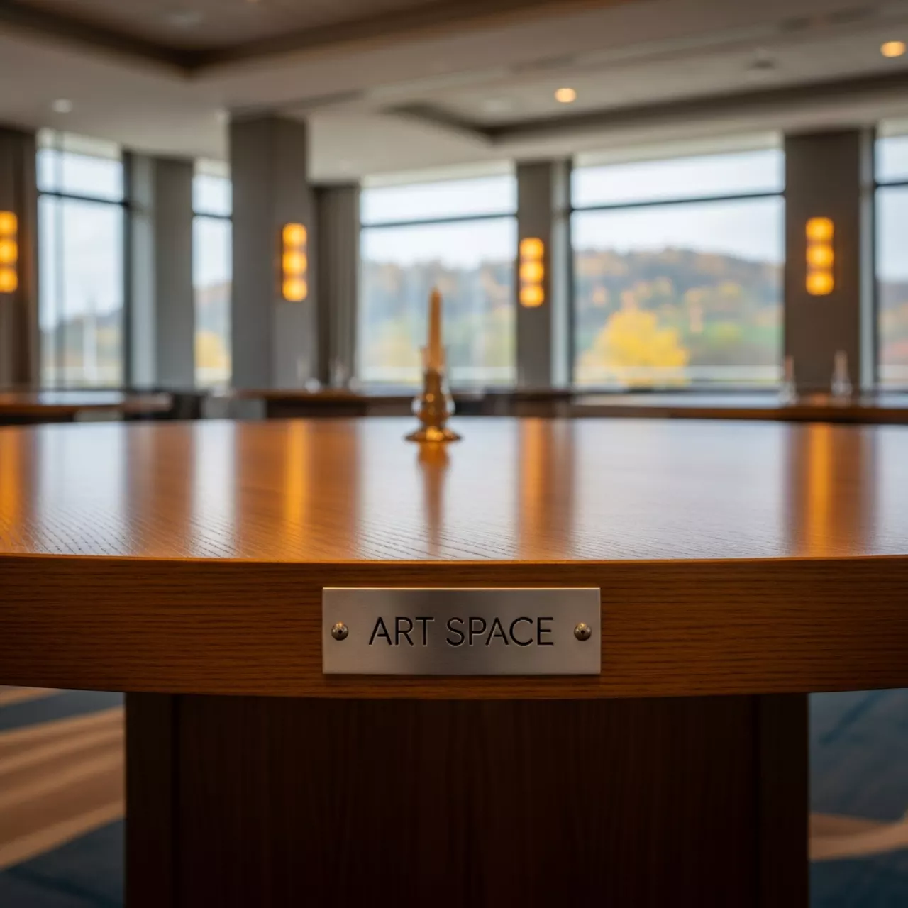 Аренда Стол круглый светло коричневый 120 см в Маринс Парк Отеле — ART SPACE