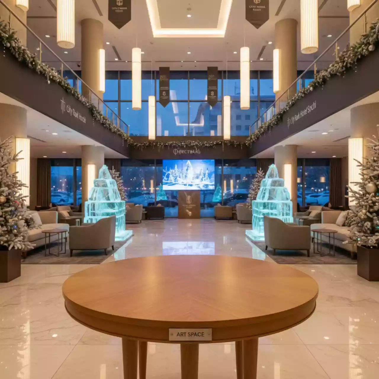 Аренда Стол круглый светло коричневый Backstage D 120 см в City Park Hotel Sochi — ART SPACE