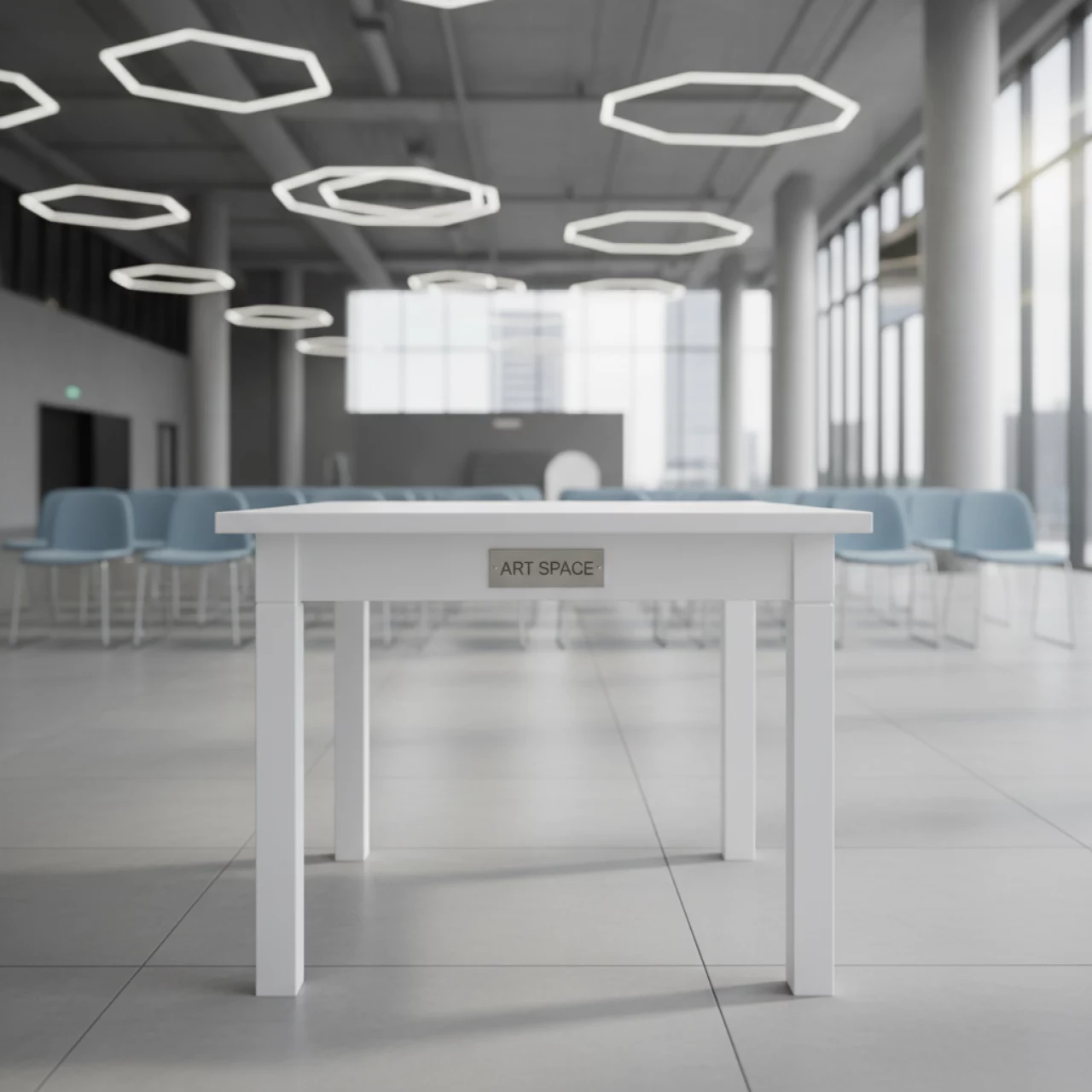 Аренда Стол квадратный белый 60х60 см в Red Arena — ART SPACE