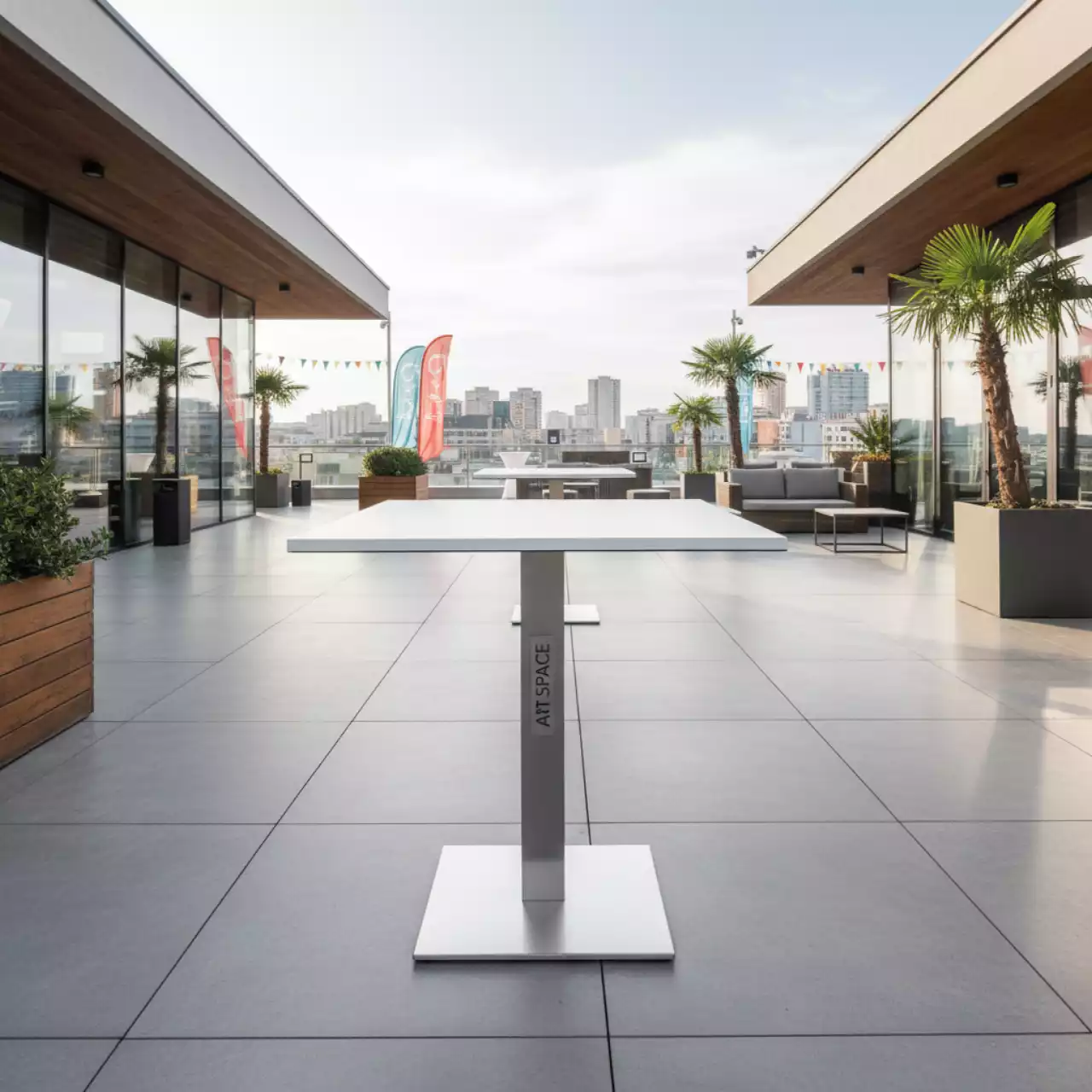 Аренда Стол квадратный белый Rozana 70 см в Sport Inn Hotel & Wellness — ART SPACE