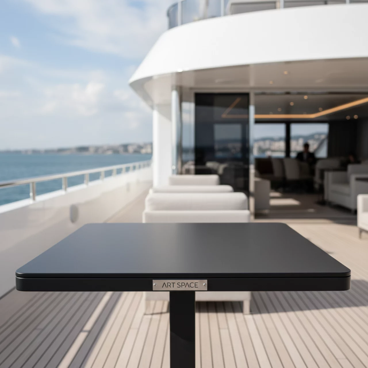 Аренда Стол квадратный черный Backstage 70х70 см на теплоходе «Дагомыс» — ART SPACE