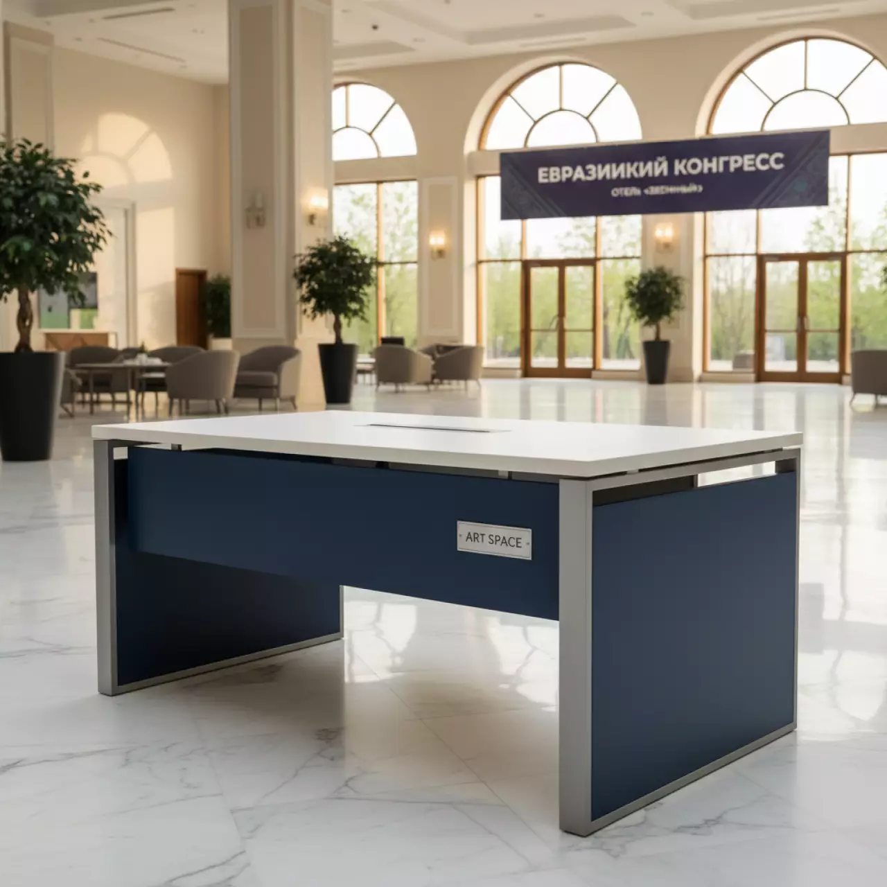 Аренда Стол ламинированный Arki Table Desk с каналом для протяжки проводов в отеле «Звездный» — ART SPACE