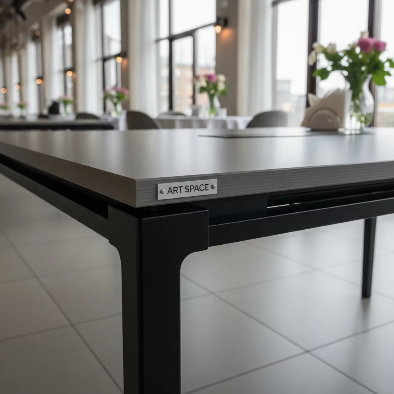 Аренда Стол ламинированный Rizz Office с каналом для протяжки проводов в ресторане «Магеллан» — ART SPACE