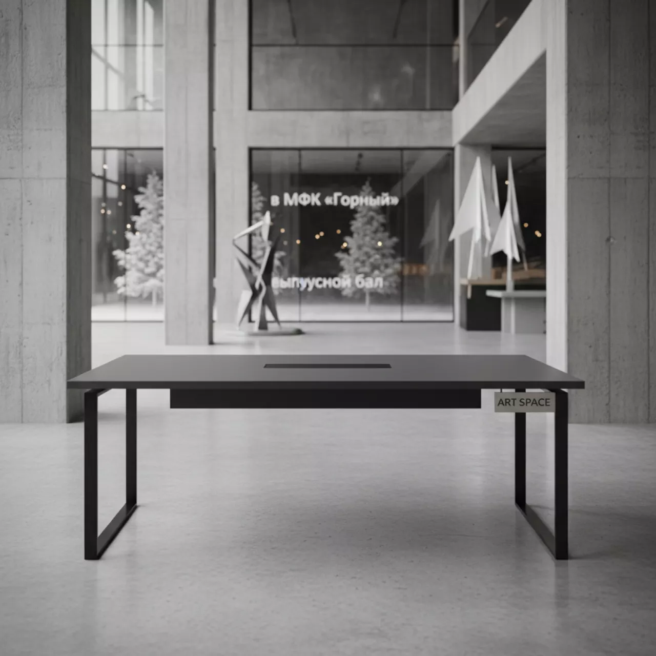 Аренда Стол ламинированный с каналом для протяжки проводов Rizz Office в МФК «Горный» — ART SPACE