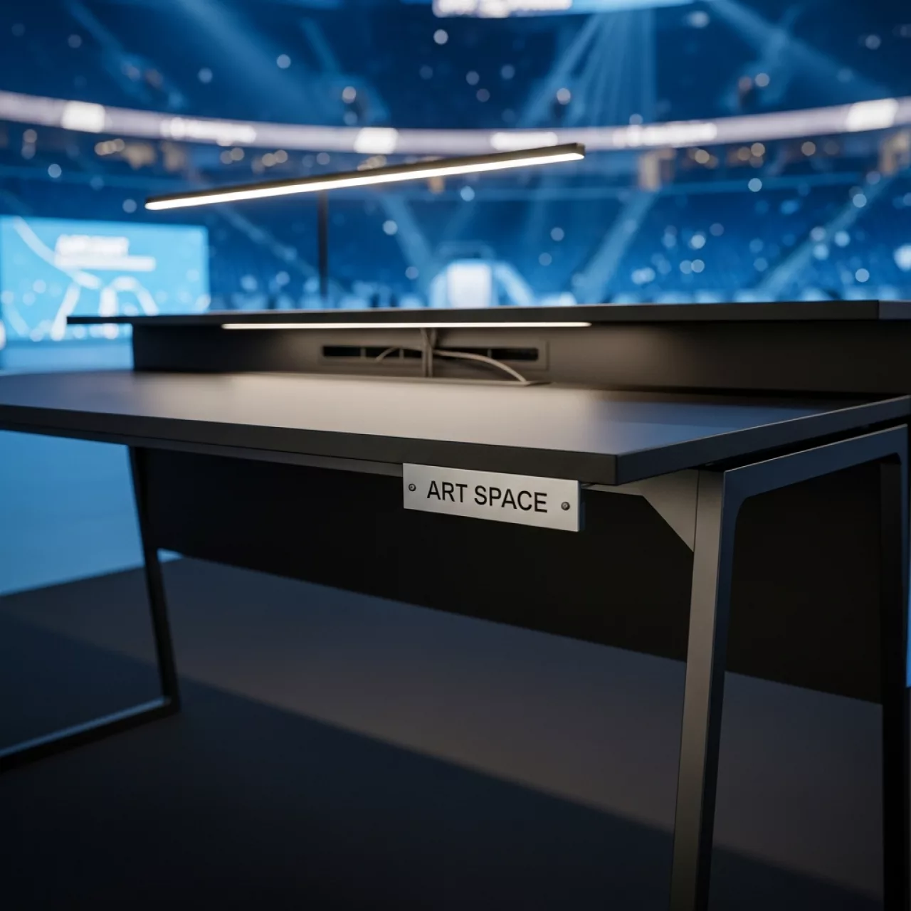 Аренда Стол ламинированный с каналом для протяжки проводов Rizz Workstation на арене «Фишт» — ART SPACE