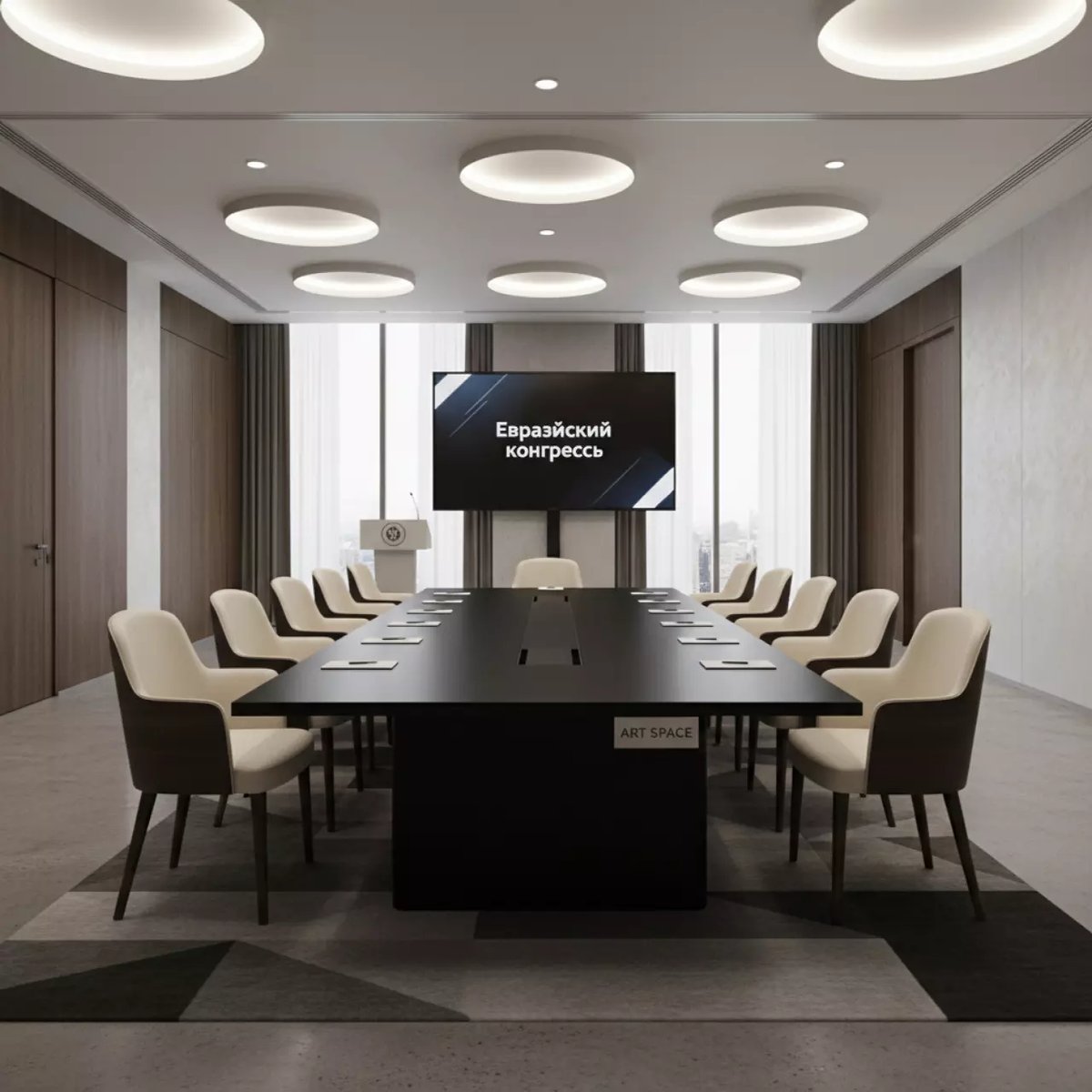 Аренда Стол Lavalin D150 черный 150 см в Mövenpick Hotel — ART SPACE