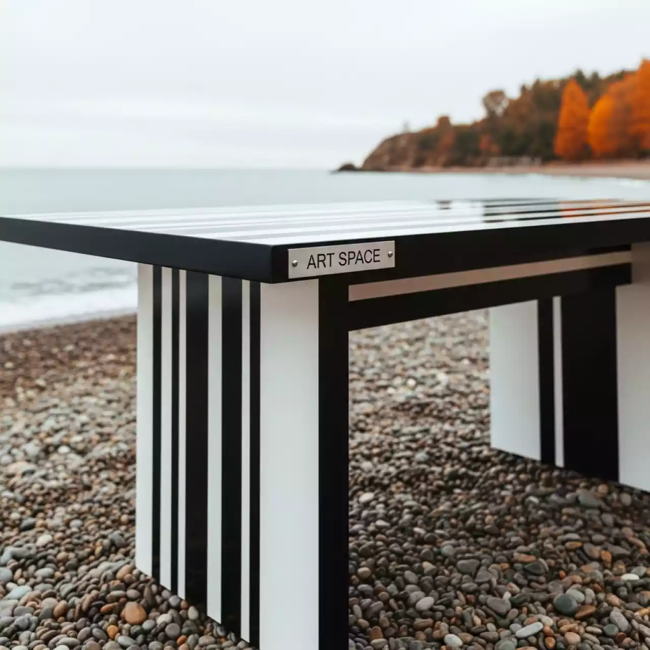 Аренда Стол Лидер 1200x600 белый черный на пляже «Маяк» — ART SPACE