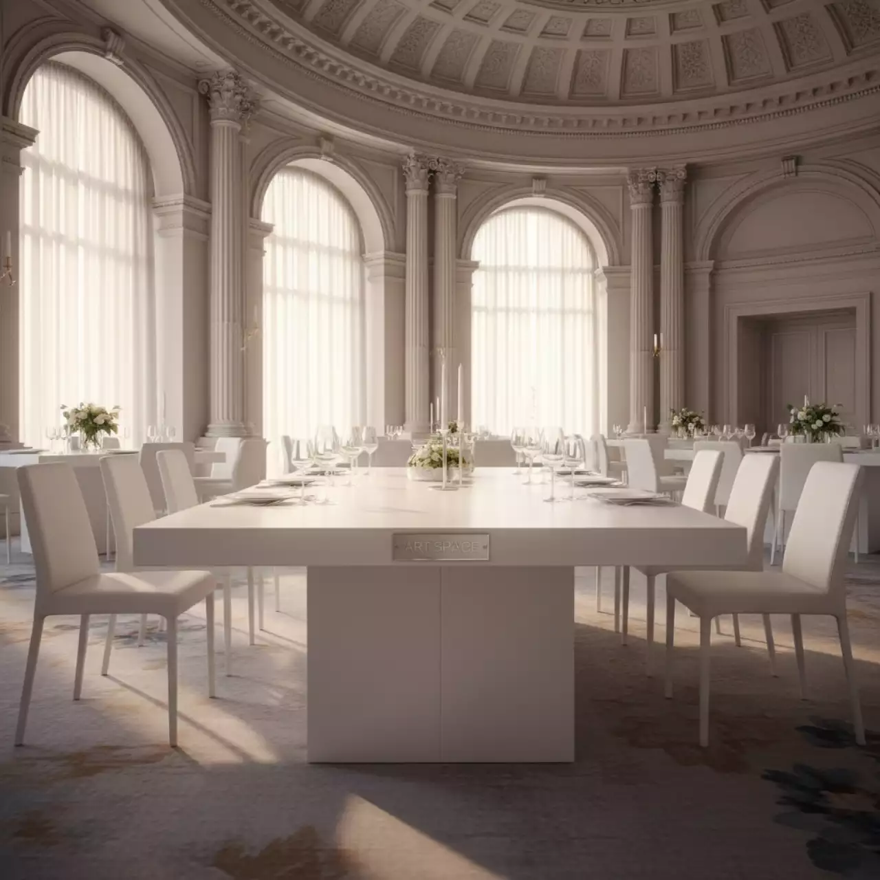 Аренда Стол Лидер 1 1200х600 белый без отбойников ПВХ в Mercure Сочи Центр — ART SPACE