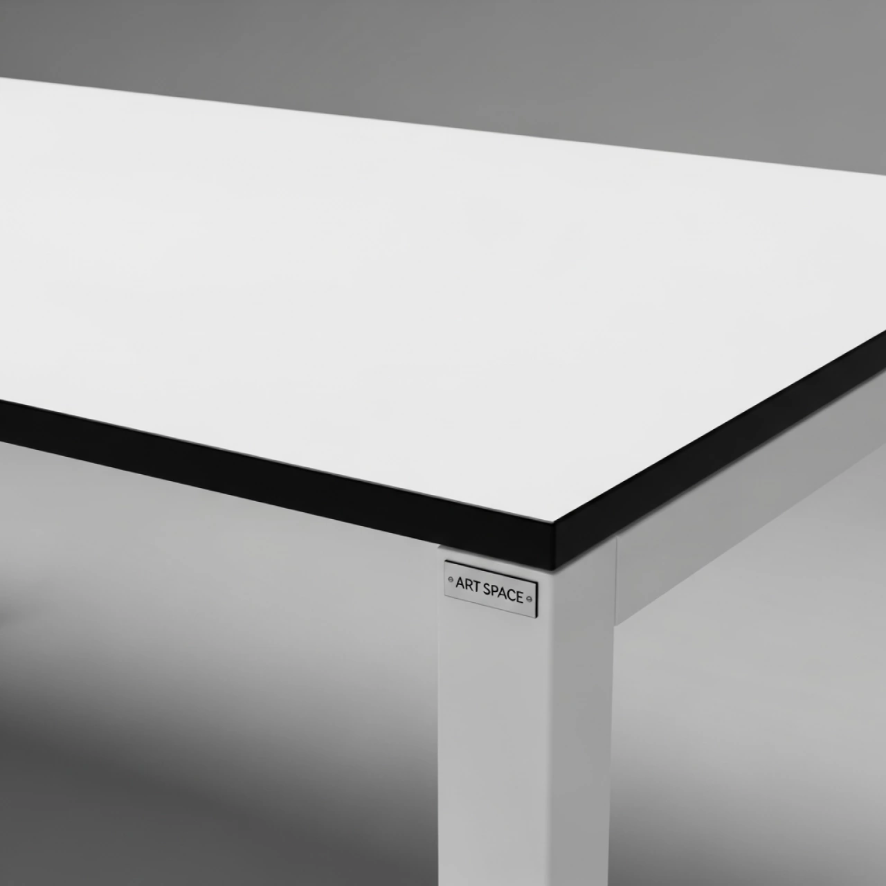 Аренда Стол Лидер 1 1200х600 белый черная кромка ПВХ без отбойников в Alpha Sirius — ART SPACE