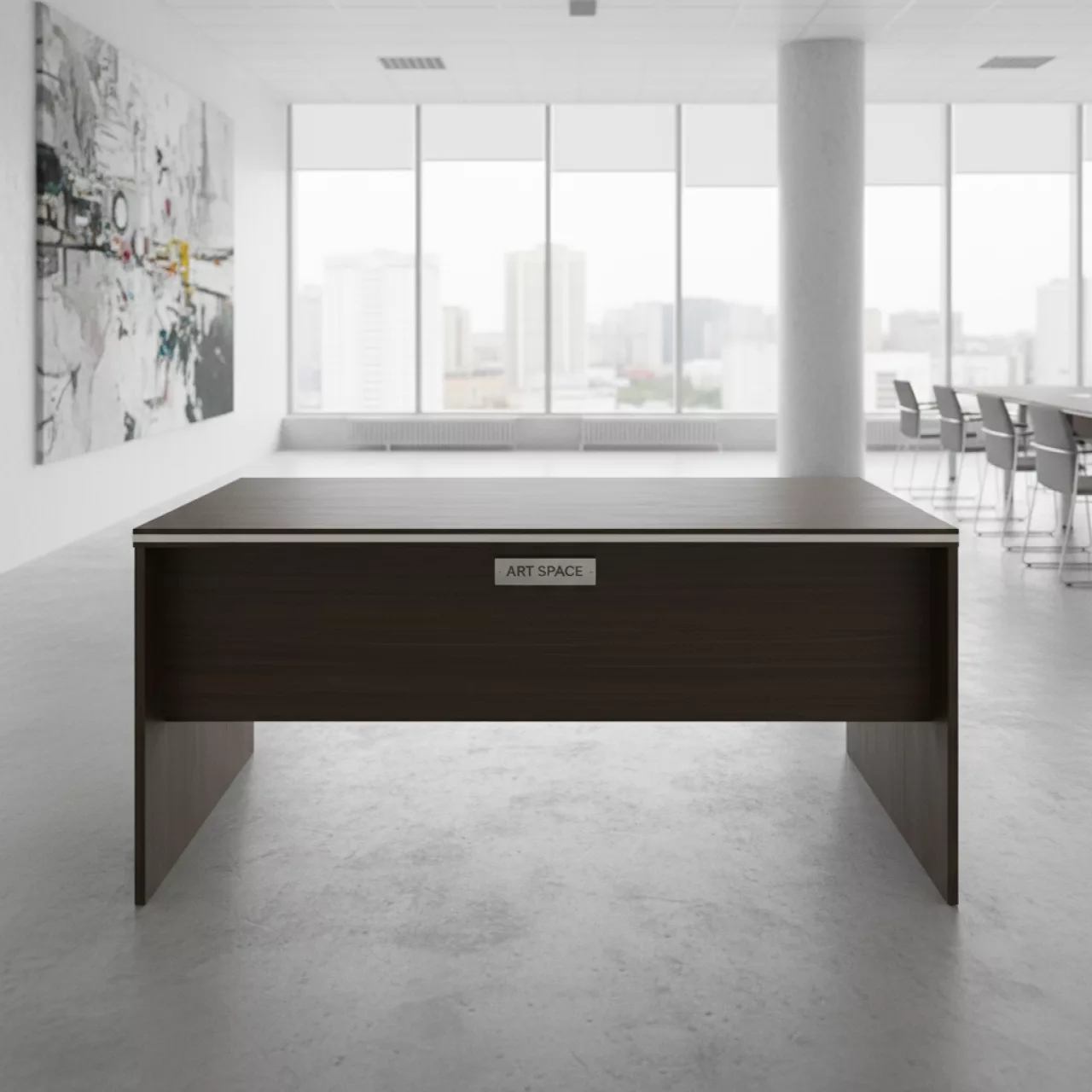 Аренда Стол Лидер 1 1200х600 венге белый кромка ПВХ без отбойников в Маринс Парк Отеле — ART SPACE
