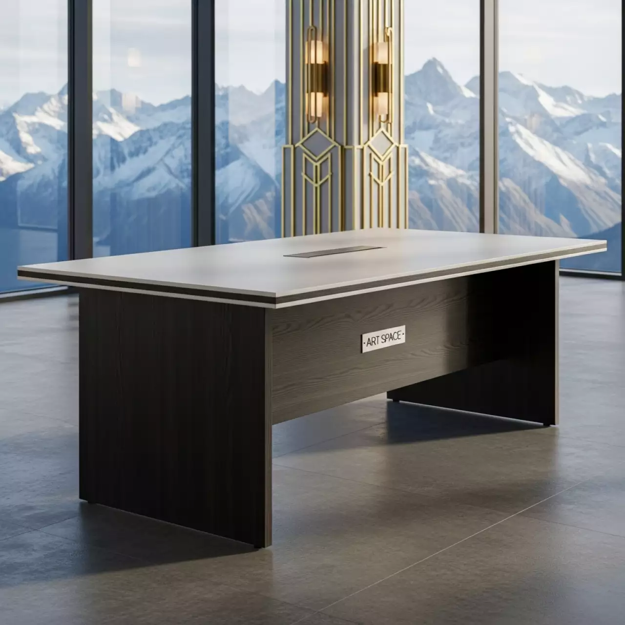 Аренда Стол Лидер 1 1200х600 венге белый кромка ПВХ на площадке Rosa Peak (2320м) — ART SPACE